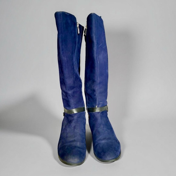 Calvin Klein Navy Over the Knee Boots - Picture 2 of 7